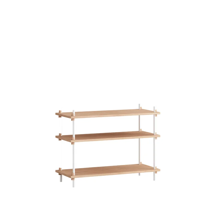 Shelving System Low von Moebe in der Ausführung Eiche geölt / weiss
