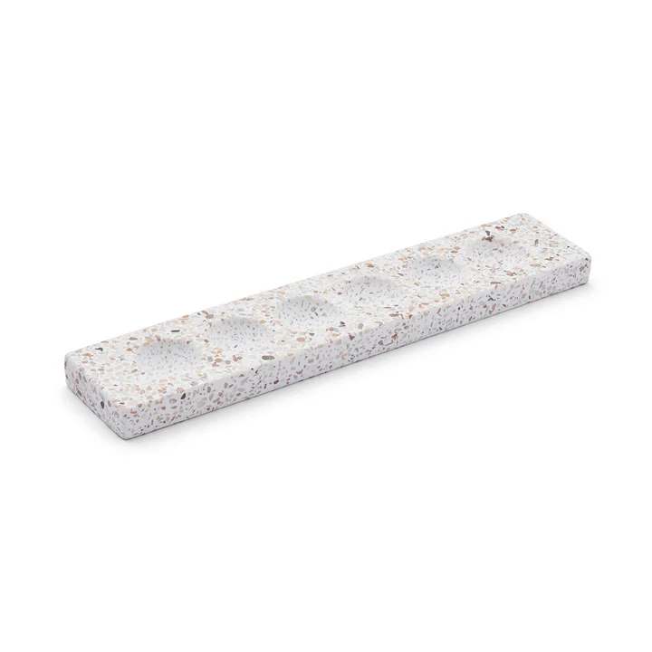 Terrazzo Eierbecher, 32 x 6.5 cm, rot / beige von Humdakin