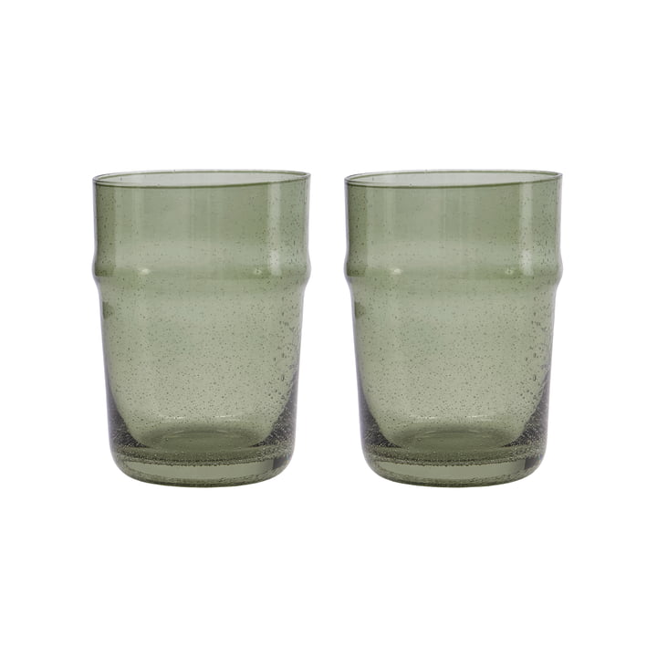 Rain Trinkglas, H 10,5 cm, grün (2er- Set) von House Doctor
