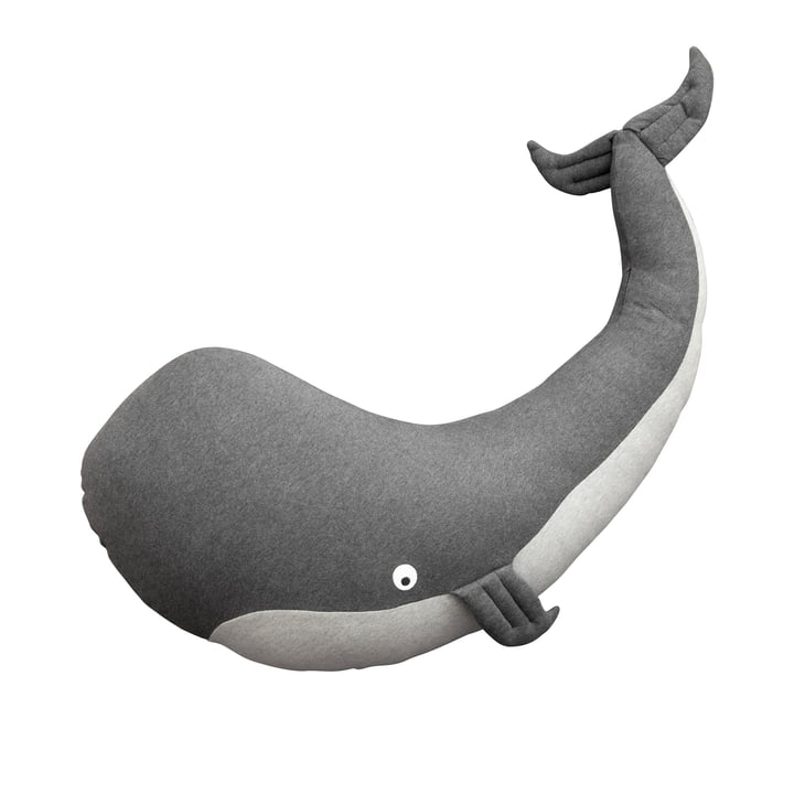Stillkissen Marion der Wal von Sebra in der Farbe grau