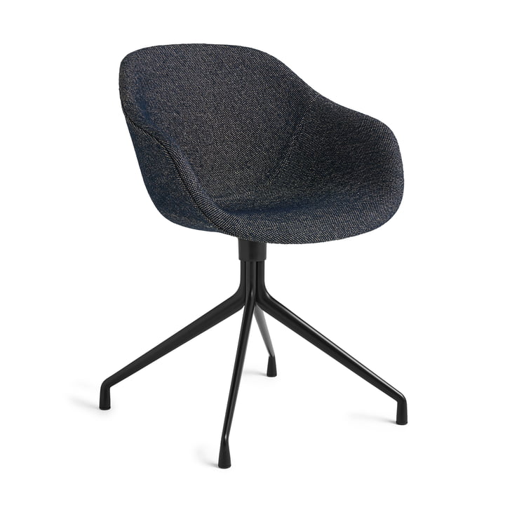 About A Chair AAC 221, Aluminium pulverbeschichtet schwarz / Fairway dunkelblau von Hay
