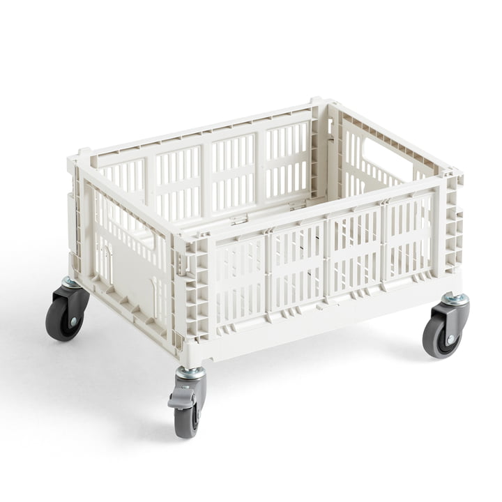 Colour Crate Rollen M, grau, 4er Set von Hay