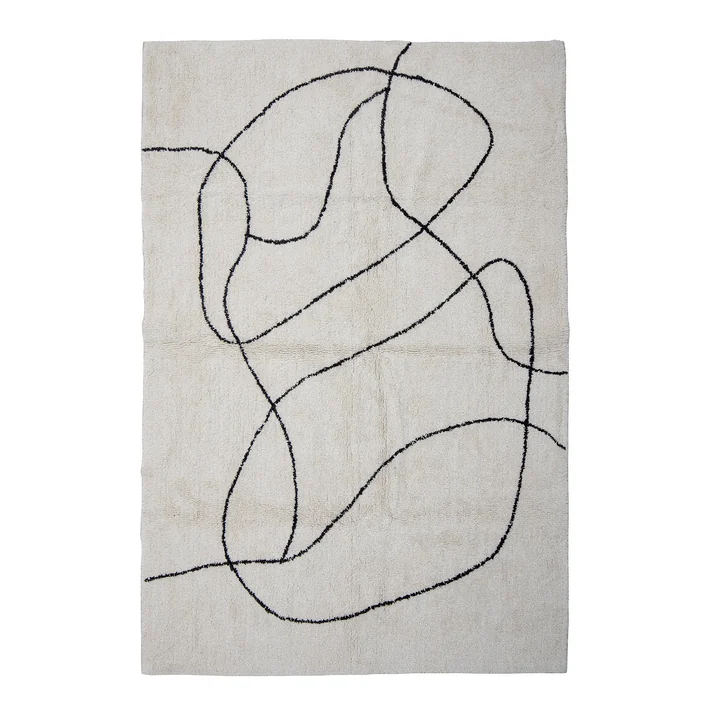 Bloomingville - Viga Teppich, 180 x 120 cm, weiss