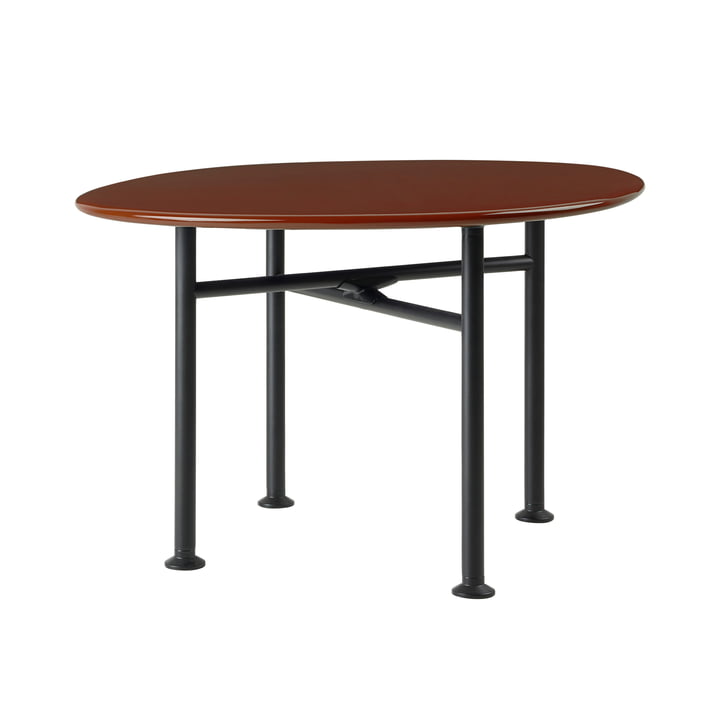 Carmel Outdoor Lounge Tisch von Gubi in der Ausführung  black semi matt / rock red