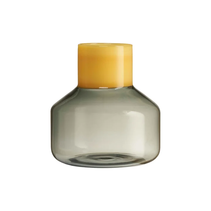 Generous Vase medium von Design Letters in der Ausführung milky yellow / smoke