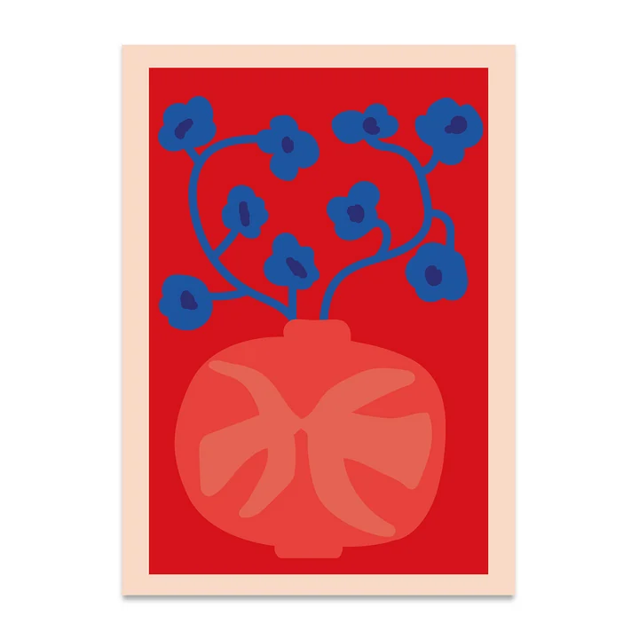 The Red Vase Poster, 50 x 70 cm von Paper Collective