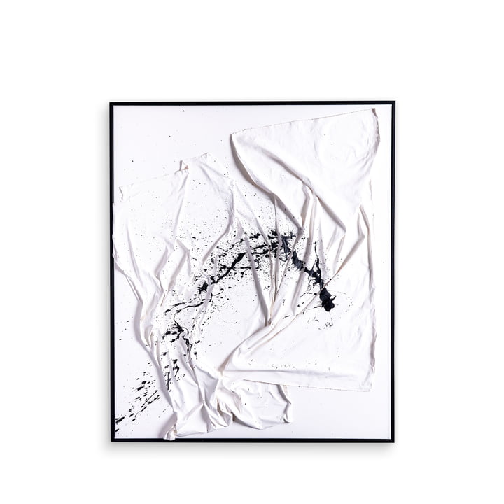 Studio Mykoda - SAHAVA Porca Miseria 2, 80 x 100 cm, weiss-schwarz / Rahmen schwarz lasiert
