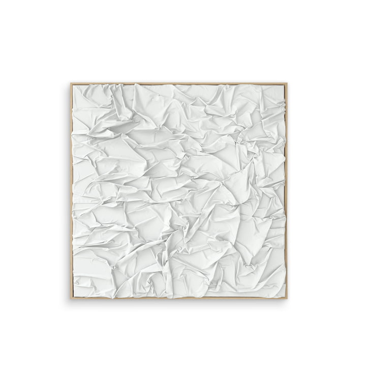 Studio Mykoda - SAHAVA Dune 2, 100 x 100 cm, weiss / Rahmen Kiefer natur