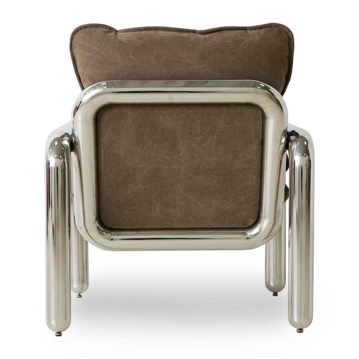 Chrom- Loungesessel, canvas- braun von HKliving