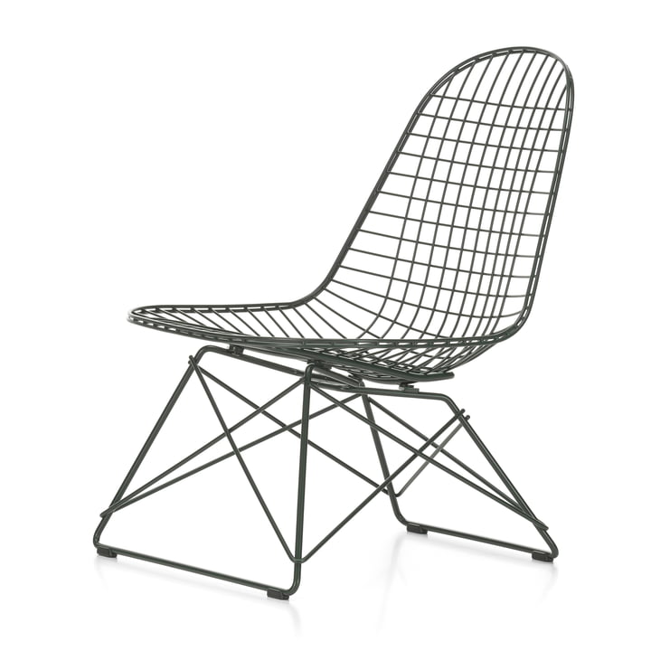 Wire Chair LKR, dunkelgrün (Kunststoffgleiter basic dark) von Vitra