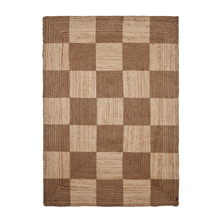 Schach-Teppich, 200 x 140 cm, natur von OYOY