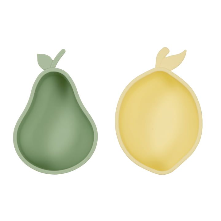 Snackschalen, Zitrone & Birne, gelb / grün (2er-Set) von OYOY