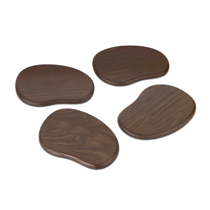 Ferm Living - Cairn Butter Boards, dunkelbraun (4er Set)