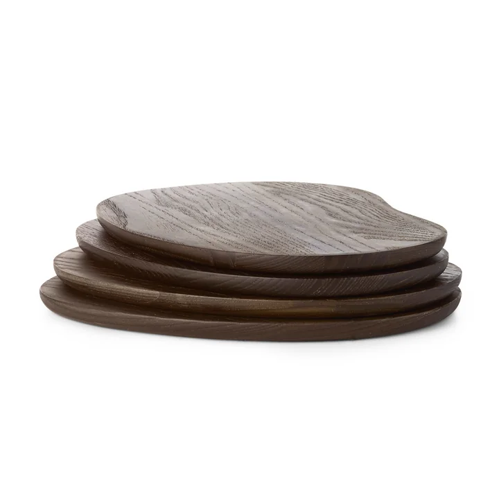 Ferm Living - Cairn Butter Boards, dunkelbraun (4er Set)