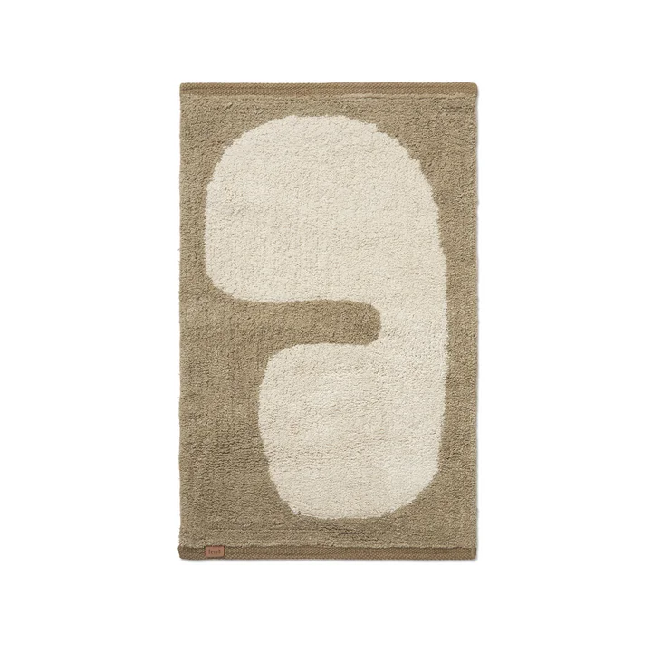 Lay Washable Fussmatte von Ferm Living in der Ausführung dark taupe / off-white