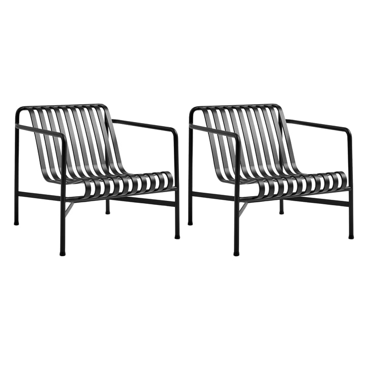 Hay - Palissade Lounge Chair Low, anthrazit (2er Set)