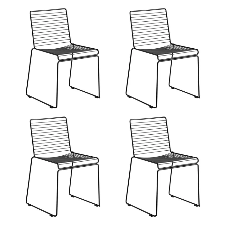 HAY - Hee Dining Chair, schwarz (4er Set)