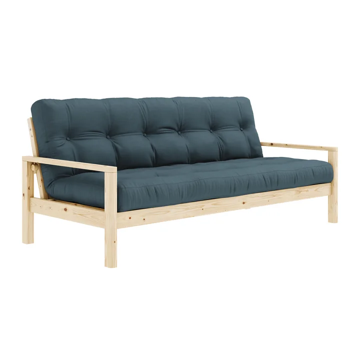 Knob Schlafsofa von Karup in der Ausführung Kiefer natur / petrolblau (757)