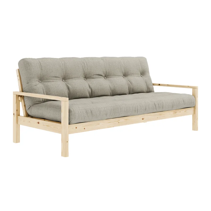 Knob Schlafsofa von Karup in der Ausführung Kiefer natur / leinen (914)