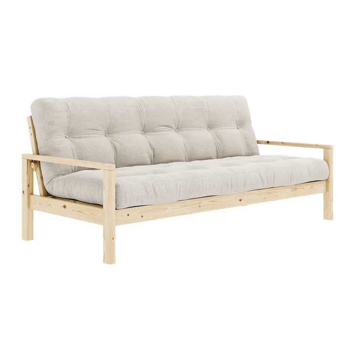 Knob Schlafsofa von Karup Design in der Ausführung Kiefer natur / ivory (510)