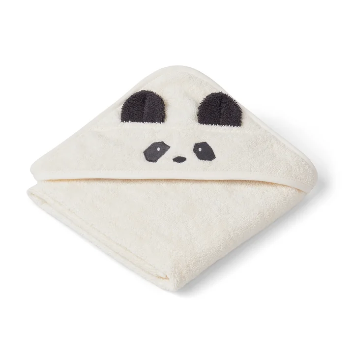 Albert Babyhandtuch mit Kapuze von LIEWOOD in der Ausführung Panda, creme de la creme