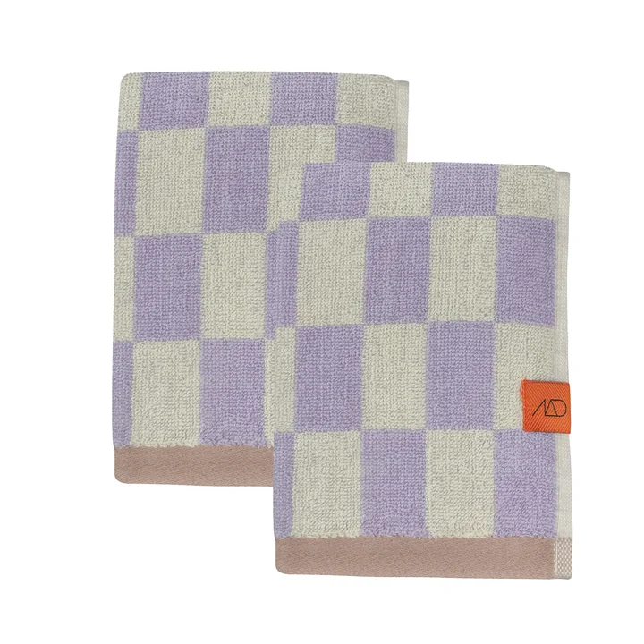 Retro Gästehandtuch von Mette Ditmer in der Ausführung lilac