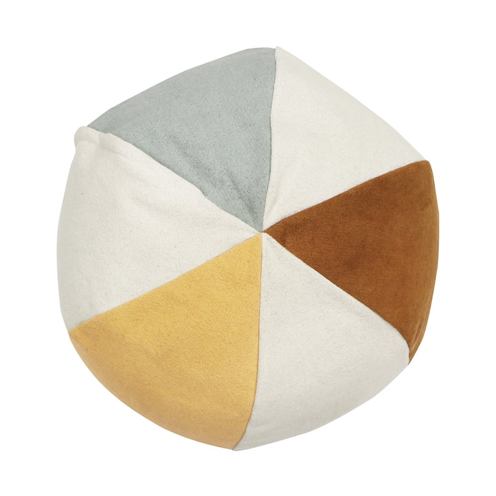 Pouf Ball, Ø 45 cm, natur / braun / gelb von Lorena Canals