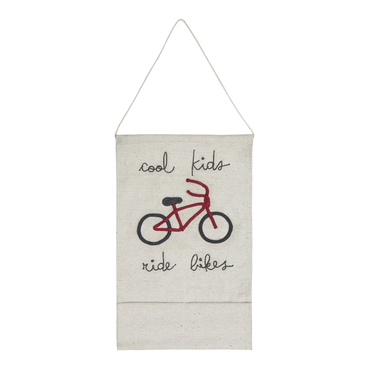 Wandteppich, Cool Kids Ride Bikes, 45 x 70 cm, natur / rot von Lorena Canals