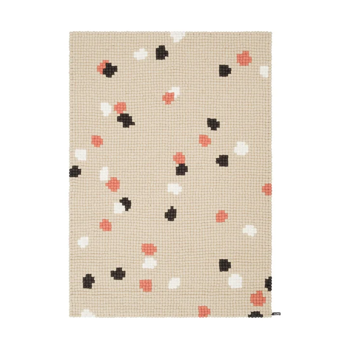 myfelt - Terra Sand Filzkugelteppich, 120 x 170 cm, beige / weiss / coral / anthrazit