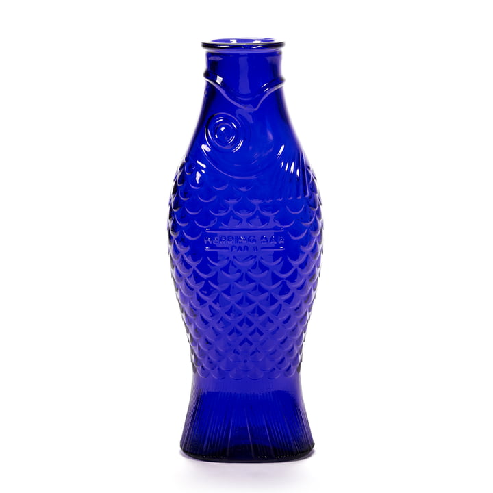 Fish & Fish Glasflasche von Serax in der Farbe kobaltblau