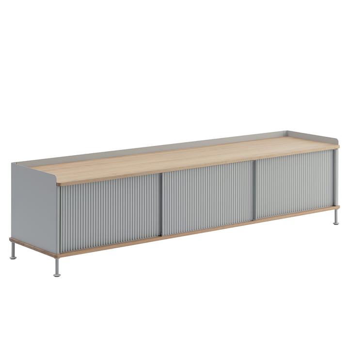 Muuto - Enfold Sideboard, 186 x 45 cm, eiche / grau