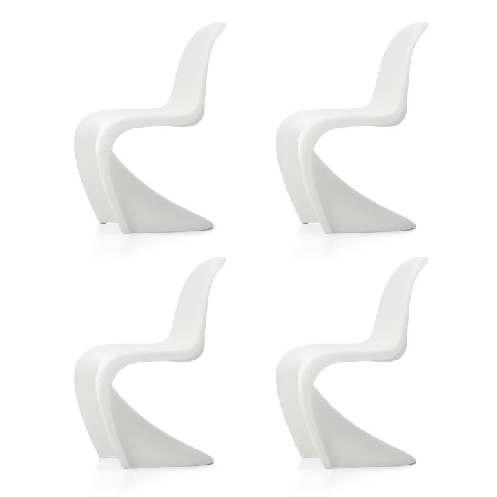 Vitra - Panton Chair, weiss (neue Höhe) (4er Set)