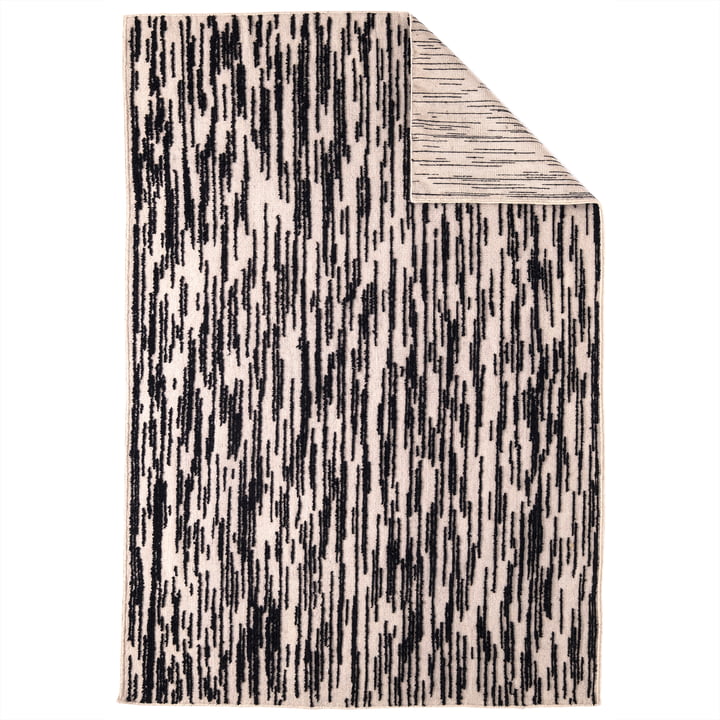 Doblecara 1 Wollteppich, wendbar, 200 x 300 cm, schwarz / weiss von Nanimarquina