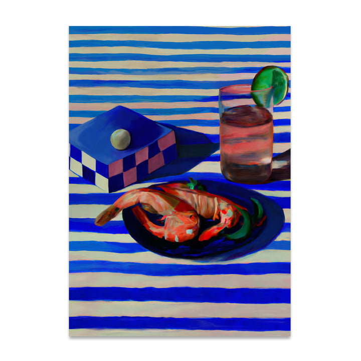 Shrimp Stripes Poster, 50 x 70 cm von Paper Collective