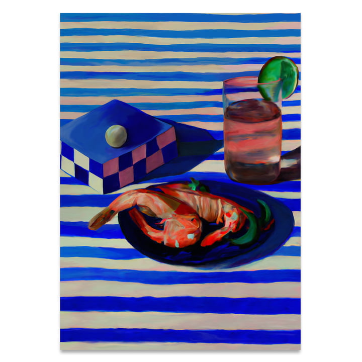 Shrimp Stripes Poster, 70 x 100 cm von Paper Collective