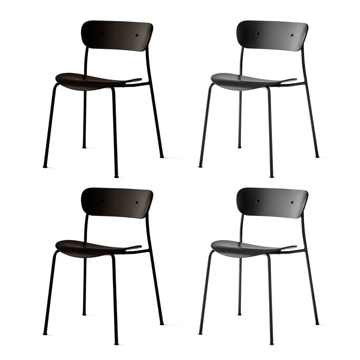 &Tradition - Pavilion Stuhl, Rahmen schwarz / Eiche schwarz lackiert (4er-Set)