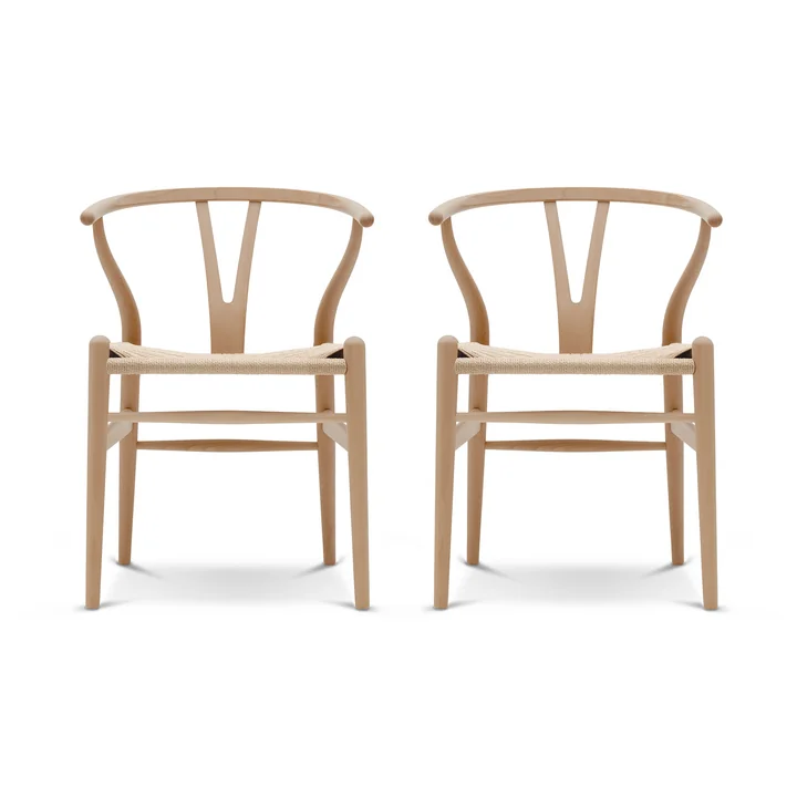 Carl Hansen - CH24 Wishbone Chair, Buche geölt / Naturgeflecht (2er Set)