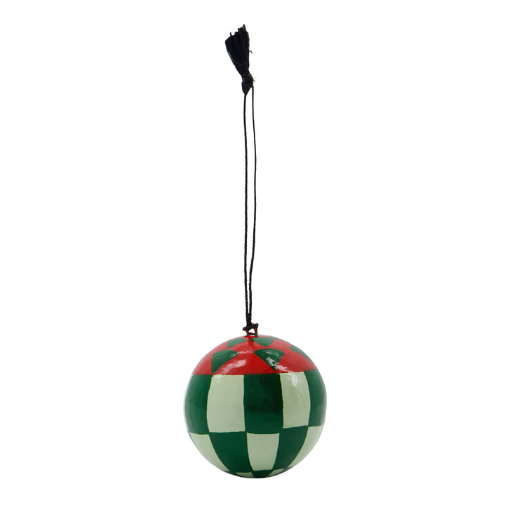 Harlequin Ornament von House Doctor in der Ausführung türkis / rot / sand