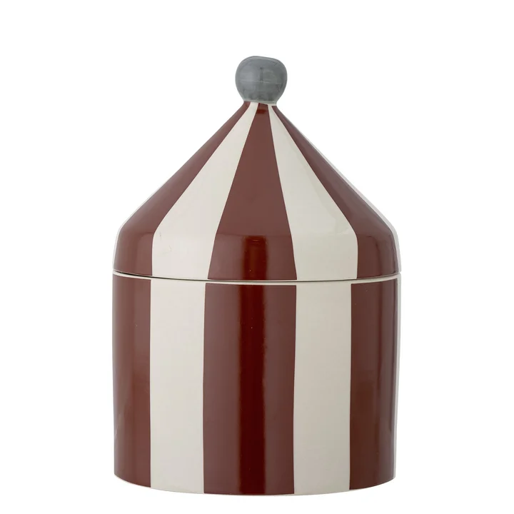 Bloomingville - Mini Cimmi Aufbewahrungsbox mit Deckel, D15,5 cm, Rot / weiss