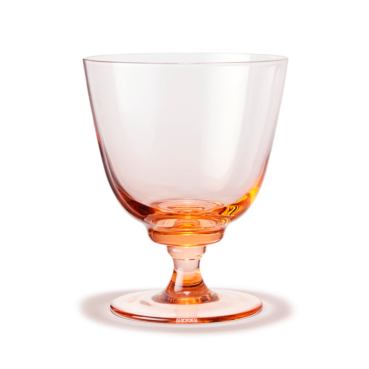Flow Trinkglas mit Fuss mit Holmegaard in der Farbe rosa