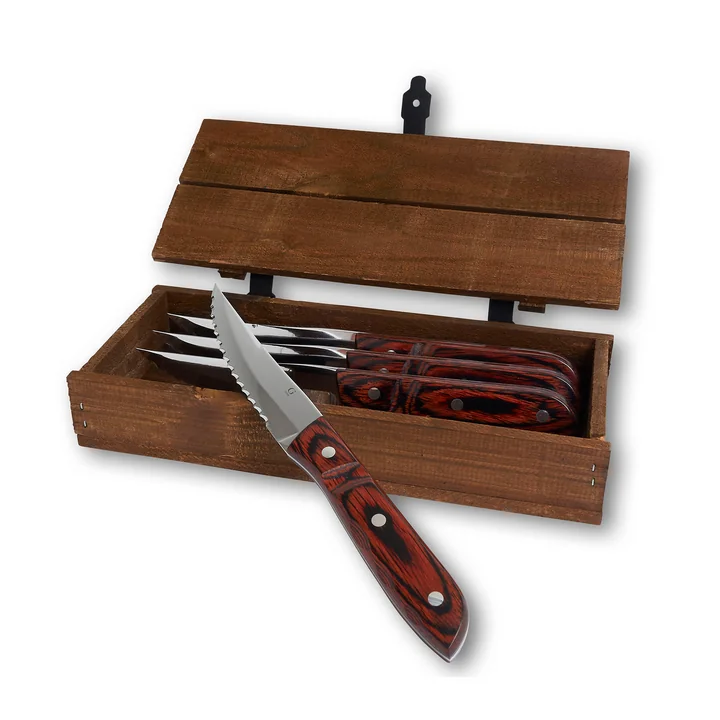 Gense - Old Farmer Steakmesser XL, holz / stahl (4-teilig)