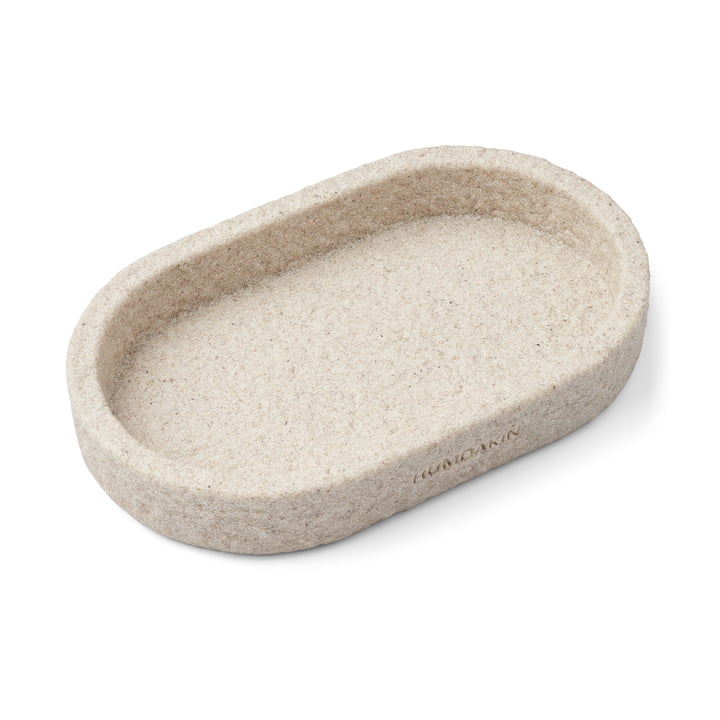 Sandstein Tablett, oval, 15 x 25 cm, natur von Humdakin