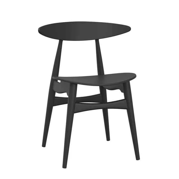 Carl Hansen - CH33T, Buche / Buche, soft schwarz lackiert