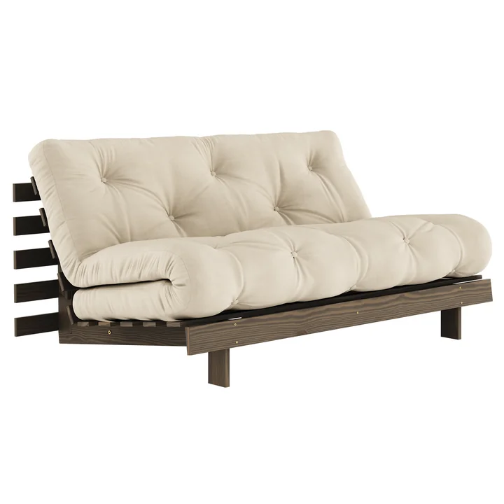 Karup - Roots Schlafsofa, 160 x 200 cm, Kiefer carobbraun / beige (747)