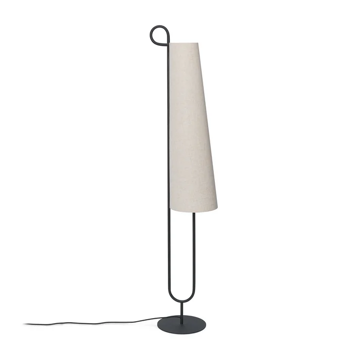 Ancora Stehleuchte, Gestell schwarz / Leuchtenschirm natur von Ferm Living