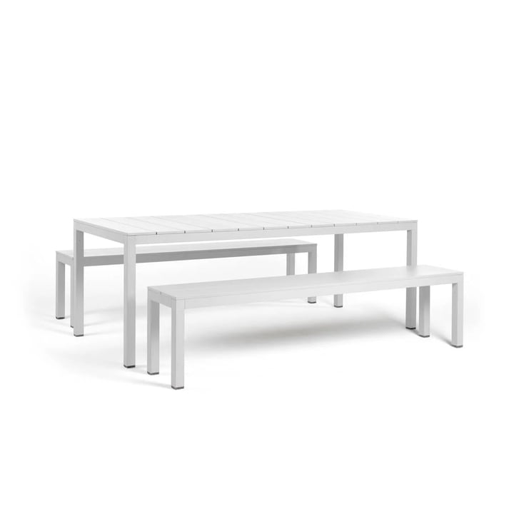 Tisch und Bänke Set aus Aluminium