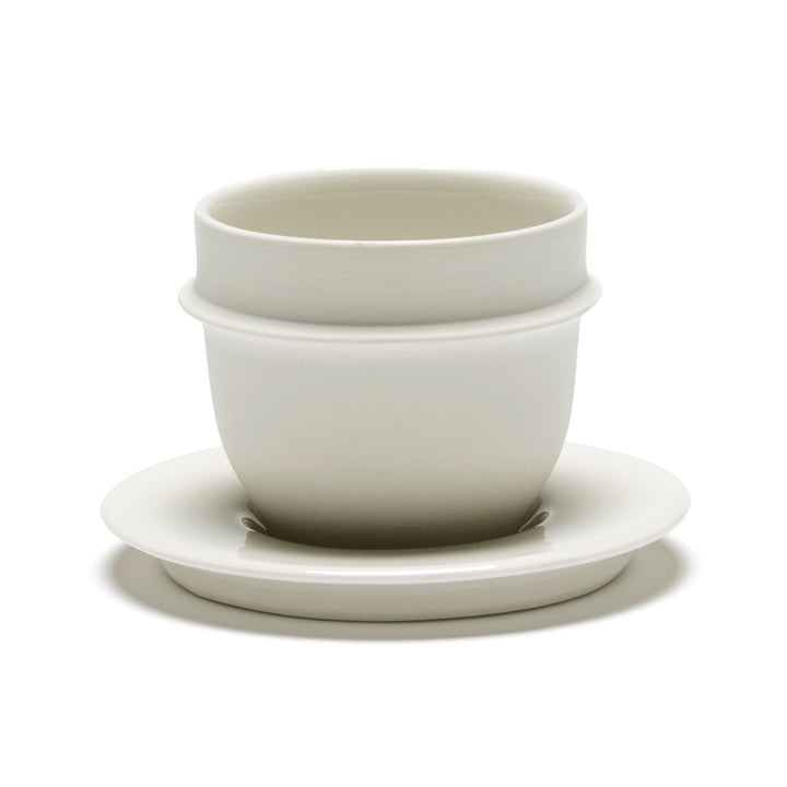 Dune Espressotasse by Kelly Wearstler, Alabaster / weiss, Untertasse von Serax