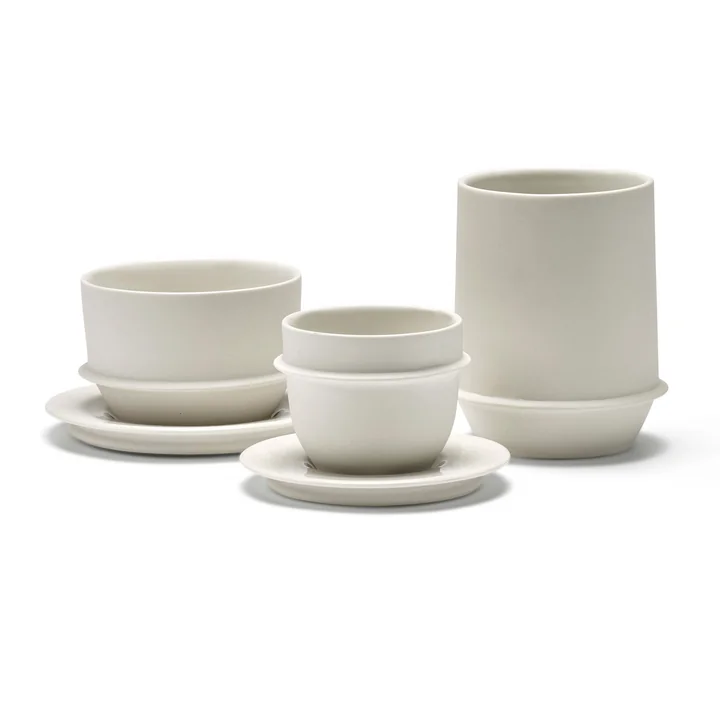 Dune Kaffeetasse, Espressotasse, Becher, Untertassen, Alabaster weiss von Serax