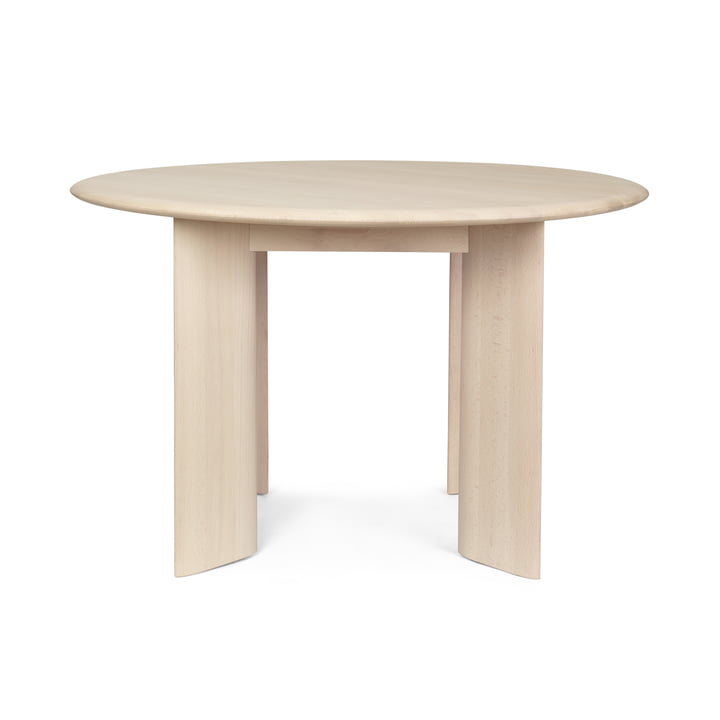 ferm Living - Bevel Tisch, Ø 117 x H 73 cm, Buche weiss geölt