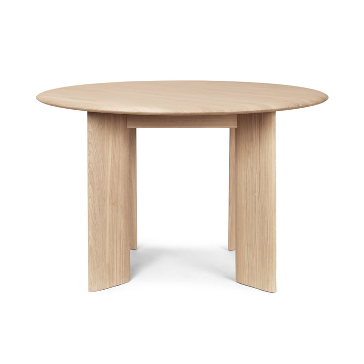 ferm Living - Bevel Tisch, Ø 117 x H 73 cm, Eiche weiss geölt